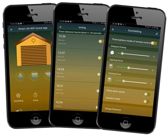 EyeQ garageportåbner på mobilen